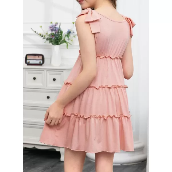 blibean Girls Boho Bow Strap Sleeveless Dress Kid Tiered Sundress Size 6-15 Years