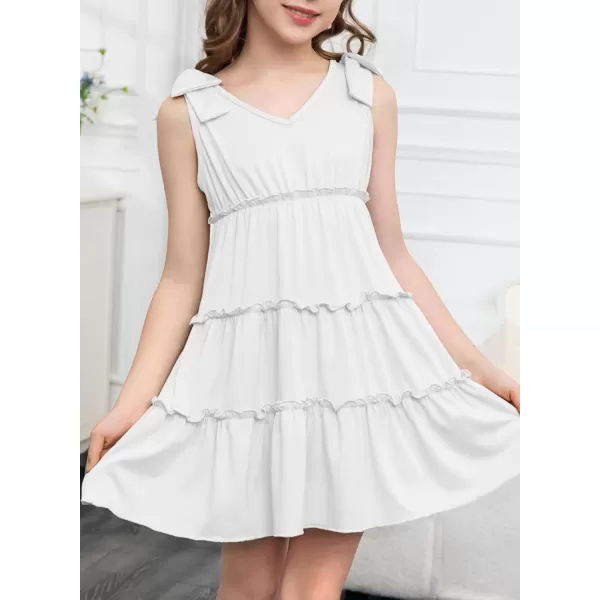 blibean Girls Boho Bow Strap Sleeveless Dress Kid Tiered Sundress Size 6-15 Years