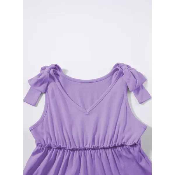 blibean Girls Boho Bow Strap Sleeveless Dress Kid Tiered Sundress Size 6-15 Years