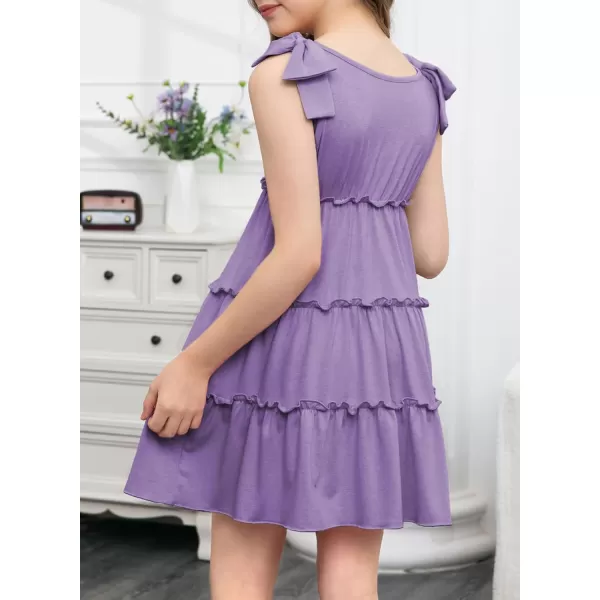blibean Girls Boho Bow Strap Sleeveless Dress Kid Tiered Sundress Size 6-15 Years
