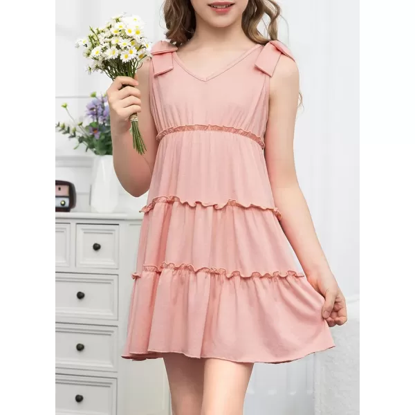 blibean Girls Boho Bow Strap Sleeveless Dress Kid Tiered Sundress Size 6-15 Years