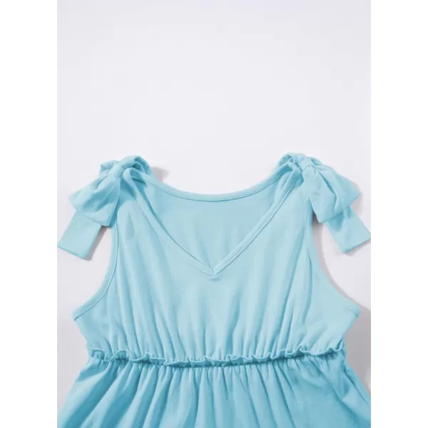 blibean Girls Boho Bow Strap Sleeveless Dress Kid Tiered Sundress Size 6-15 Years