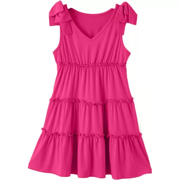 blibean Girls Boho Bow Strap Sleeveless Dress Kid Tiered Sundress Size 6-15 Years