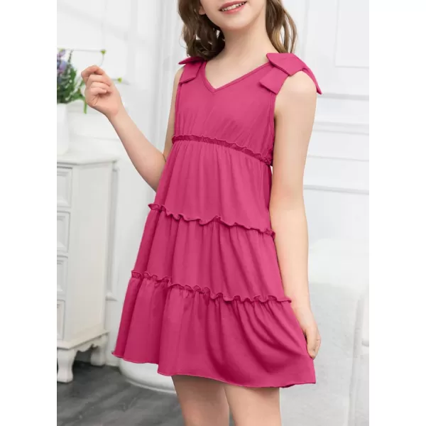 blibean Girls Boho Bow Strap Sleeveless Dress Kid Tiered Sundress Size 6-15 Years
