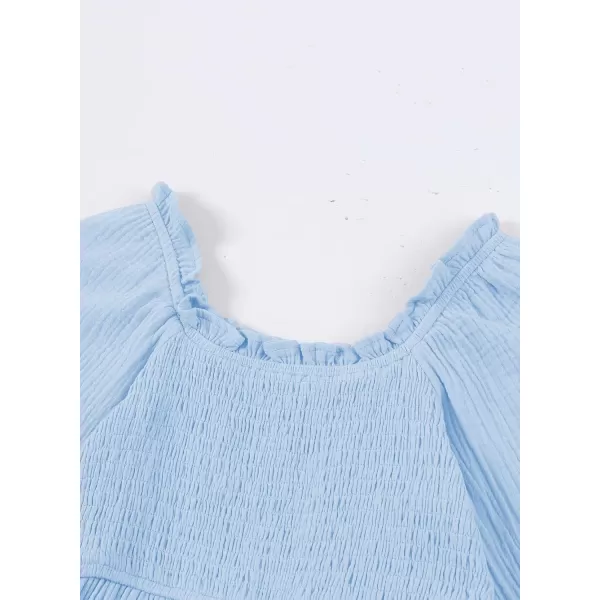 blibean Girls Cotton Long Sleeve Dresses Ruffled Boho Tiered Dress Size 6-15 Years