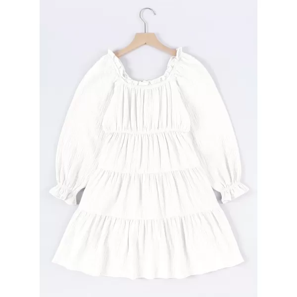 blibean Girls Cotton Long Sleeve Dresses Ruffled Boho Tiered Dress Size 6-15 Years