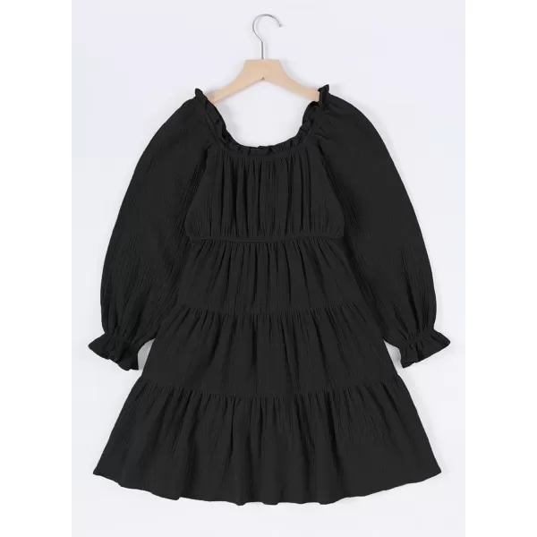 blibean Girls Cotton Long Sleeve Dresses Ruffled Boho Tiered Dress Size 6-15 Years