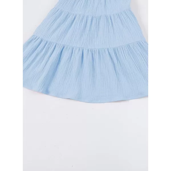 blibean Girls Cotton Long Sleeve Dresses Ruffled Boho Tiered Dress Size 6-15 Years
