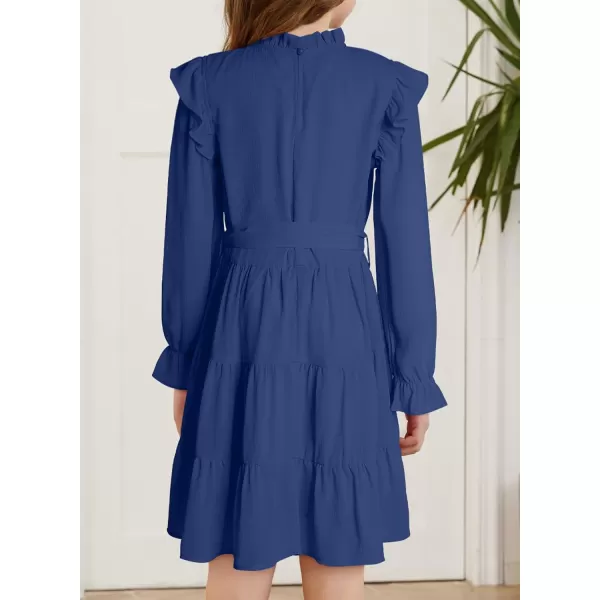 blibean Girls Fall Dresses Kids Girl Maxi Ruffle Long Sleeve Dress Size 4-15 Years