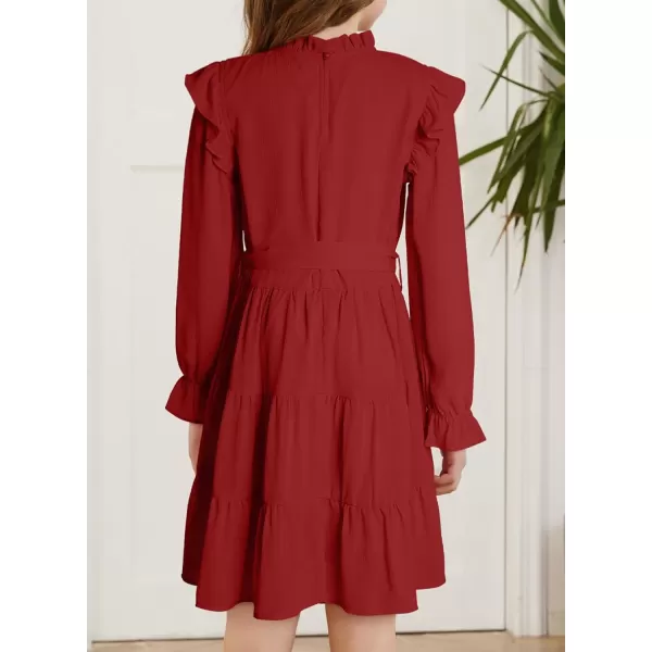 blibean Girls Fall Dresses Kids Girl Maxi Ruffle Long Sleeve Dress Size 4-15 Years