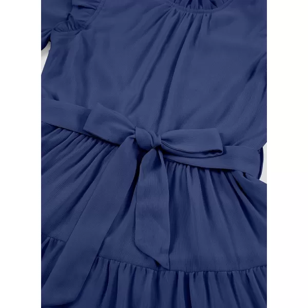blibean Girls Fall Dresses Kids Girl Maxi Ruffle Long Sleeve Dress Size 4-15 Years