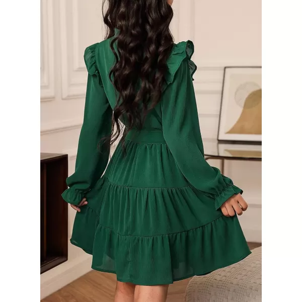 blibean Girls Fall Dresses Kids Girl Maxi Ruffle Long Sleeve Dress Size 4-15 Years