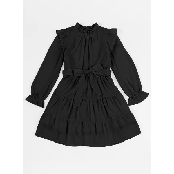 blibean Girls Fall Dresses Kids Girl Maxi Ruffle Long Sleeve Dress Size 4-15 Years