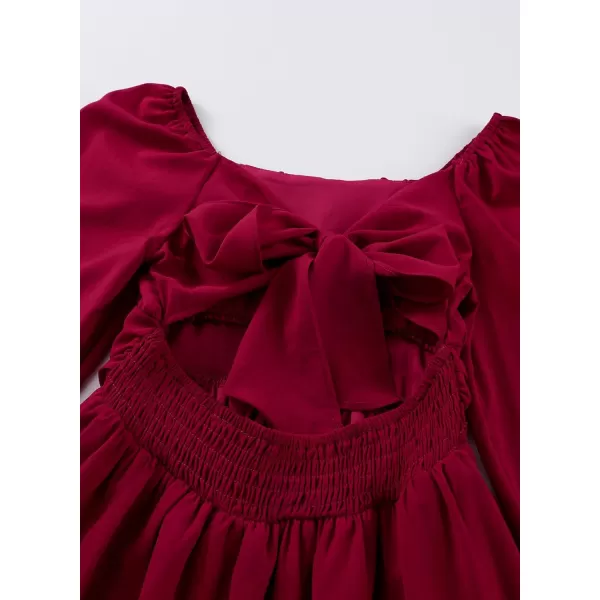 blibean Girls Long Sleeve Tie Back Dress Tween Fall Off Shoulder Dress Size 6-15 Years