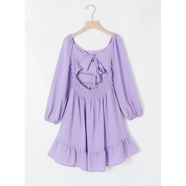 blibean Girls Long Sleeve Tie Back Dress Tween Fall Off Shoulder Dress Size 6-15 Years