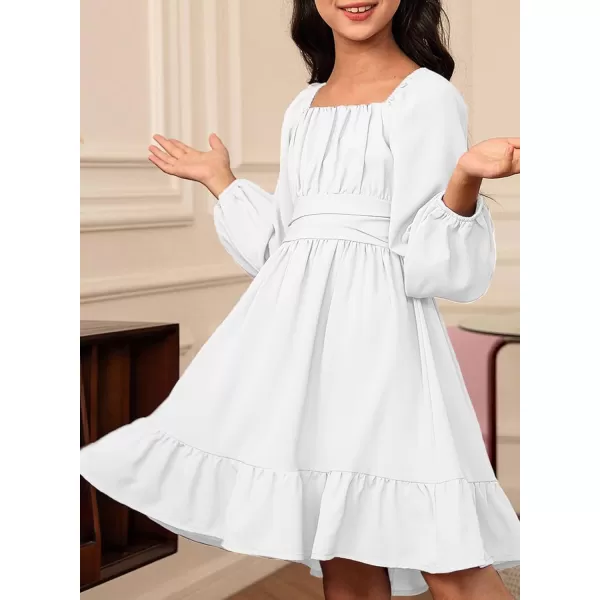 blibean Girls Long Sleeve Tie Back Dress Tween Fall Off Shoulder Dress Size 6-15 Years