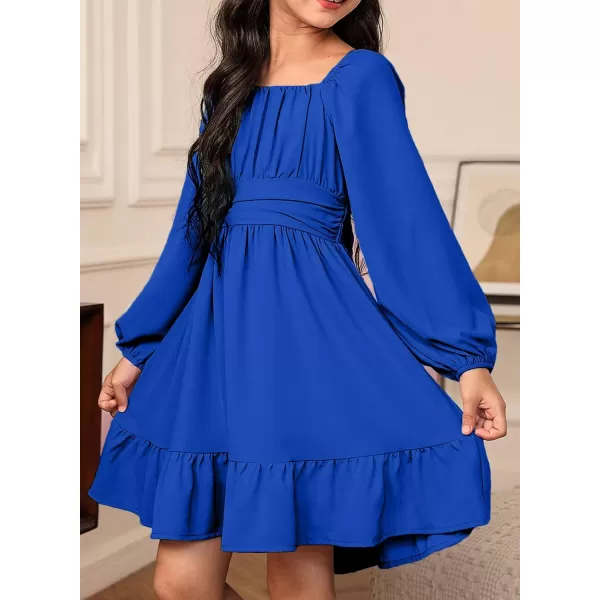 blibean Girls Long Sleeve Tie Back Dress Tween Fall Off Shoulder Dress Size 6-15 Years