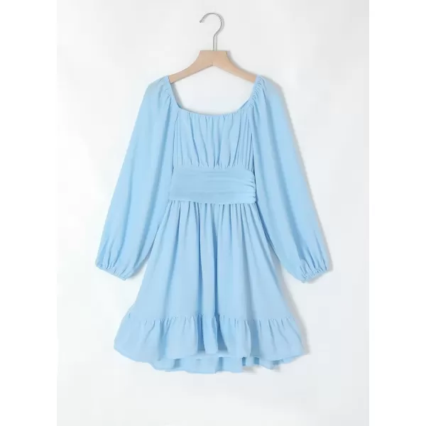 blibean Girls Long Sleeve Tie Back Dress Tween Fall Off Shoulder Dress Size 6-15 Years