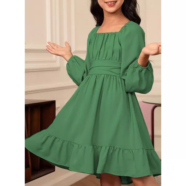 blibean Girls Long Sleeve Tie Back Dress Tween Fall Off Shoulder Dress Size 6-15 Years