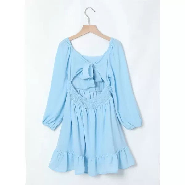 blibean Girls Long Sleeve Tie Back Dress Tween Fall Off Shoulder Dress Size 6-15 Years