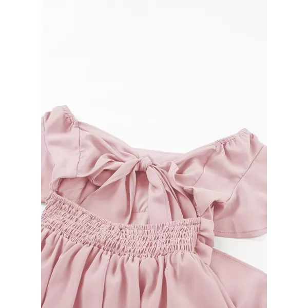 blibean Girls Summer Tie Back Dress Tween Kids Off Shoulder Dresses Size 4-13 Years