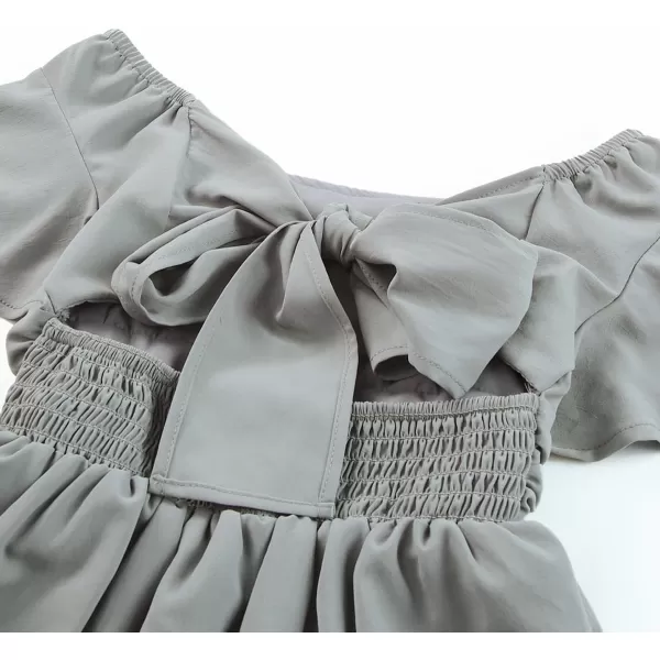 blibean Girls Summer Tie Back Dress Tween Kids Off Shoulder Dresses Size 4-13 Years