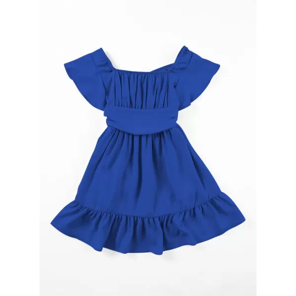 blibean Girls Summer Tie Back Dress Tween Kids Off Shoulder Dresses Size 4-13 Years