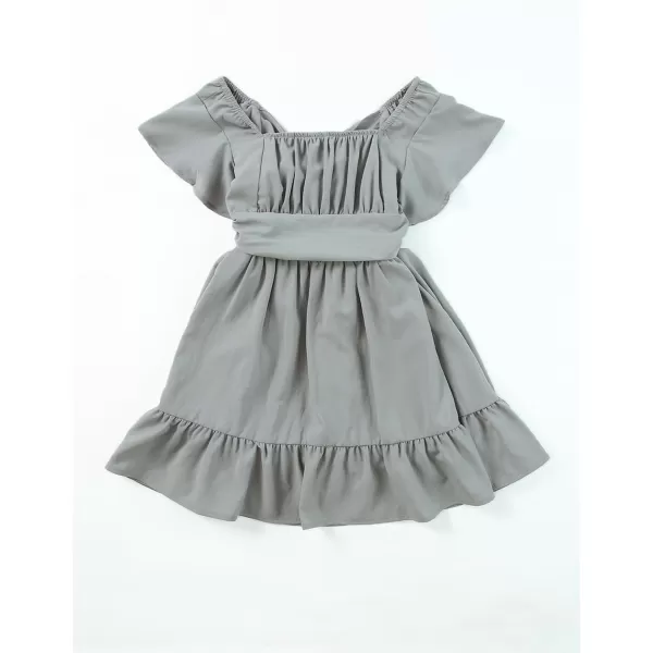 blibean Girls Summer Tie Back Dress Tween Kids Off Shoulder Dresses Size 4-13 Years