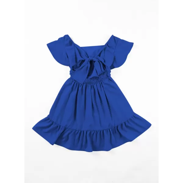 blibean Girls Summer Tie Back Dress Tween Kids Off Shoulder Dresses Size 4-13 Years