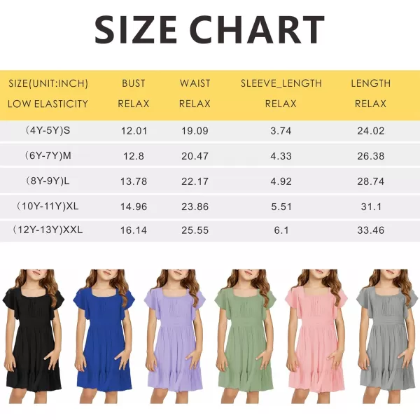 blibean Girls Summer Tie Back Dress Tween Kids Off Shoulder Dresses Size 4-13 Years