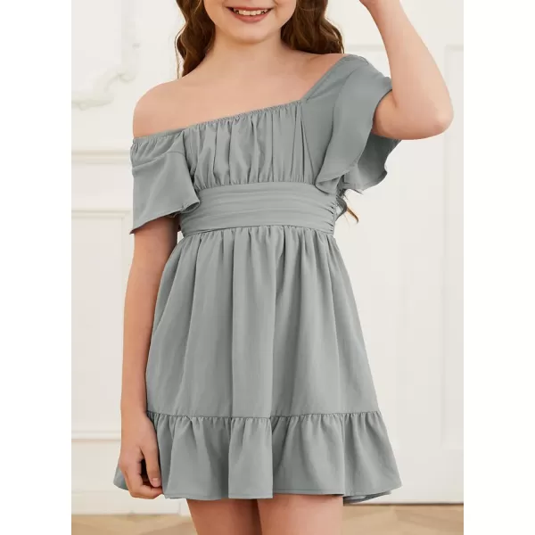 blibean Girls Summer Tie Back Dress Tween Kids Off Shoulder Dresses Size 4-13 Years