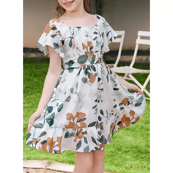 blibean Girls Summer Tie Back Dress Tween Kids Off Shoulder Dresses Size 4-13 Years