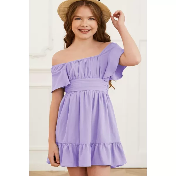 blibean Girls Summer Tie Back Dress Tween Kids Off Shoulder Dresses Size 4-13 Years