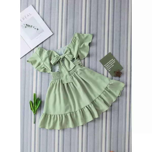 blibean Girls Summer Tie Back Dress Tween Kids Off Shoulder Dresses Size 4-13 Years