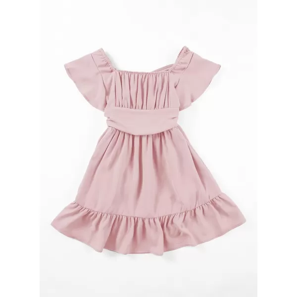 blibean Girls Summer Tie Back Dress Tween Kids Off Shoulder Dresses Size 4-13 Years