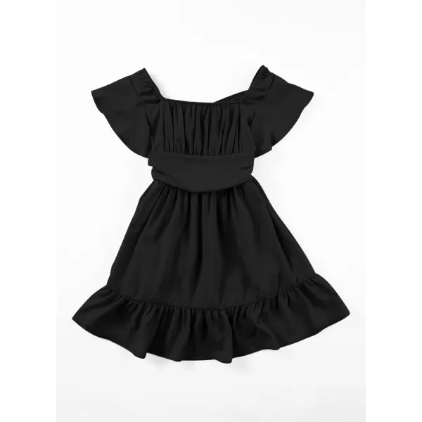 blibean Girls Summer Tie Back Dress Tween Kids Off Shoulder Dresses Size 4-13 Years