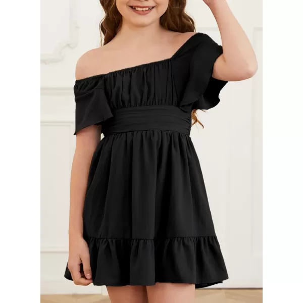 blibean Girls Summer Tie Back Dress Tween Kids Off Shoulder Dresses Size 4-13 Years