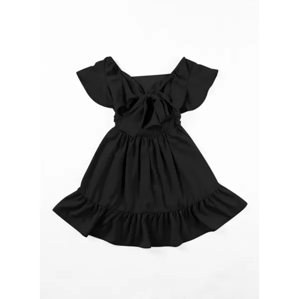 blibean Girls Summer Tie Back Dress Tween Kids Off Shoulder Dresses Size 4-13 Years