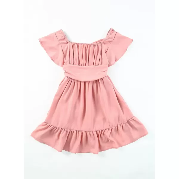 blibean Girls Summer Tie Back Dress Tween Kids Off Shoulder Dresses Size 4-13 Years