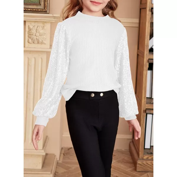 blibean Teen Girls Fall Sparkly Sequin Bloues Kids Glitter Long Sleeve Shirts Size 6-15 Years