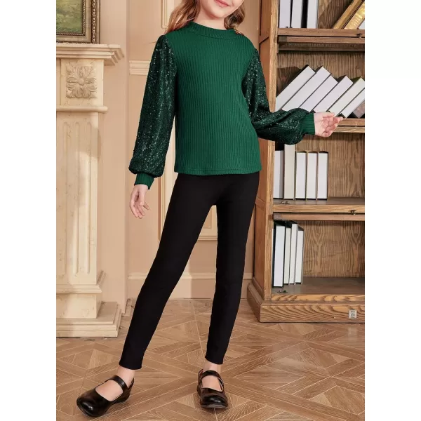 blibean Teen Girls Fall Sparkly Sequin Bloues Kids Glitter Long Sleeve Shirts Size 6-15 Years