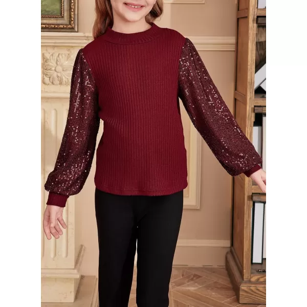 blibean Teen Girls Fall Sparkly Sequin Bloues Kids Glitter Long Sleeve Shirts Size 6-15 Years