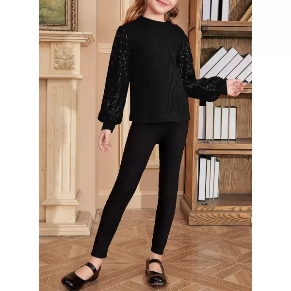 blibean Teen Girls Fall Sparkly Sequin Bloues Kids Glitter Long Sleeve Shirts Size 6-15 Years