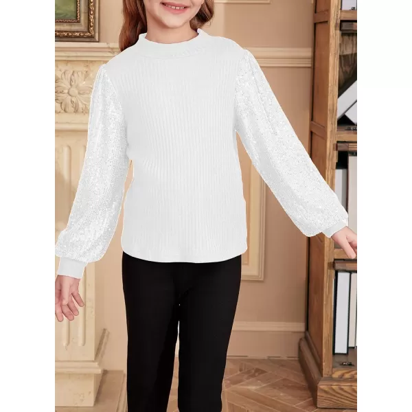 blibean Teen Girls Fall Sparkly Sequin Bloues Kids Glitter Long Sleeve Shirts Size 6-15 Years
