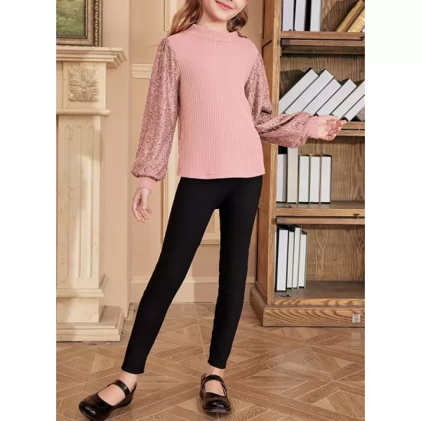 blibean Teen Girls Fall Sparkly Sequin Bloues Kids Glitter Long Sleeve Shirts Size 6-15 Years