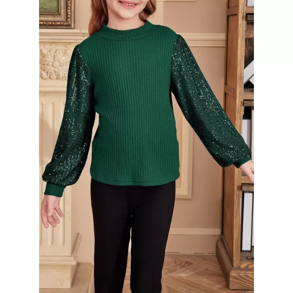 blibean Teen Girls Fall Sparkly Sequin Bloues Kids Glitter Long Sleeve Shirts Size 6-15 Years