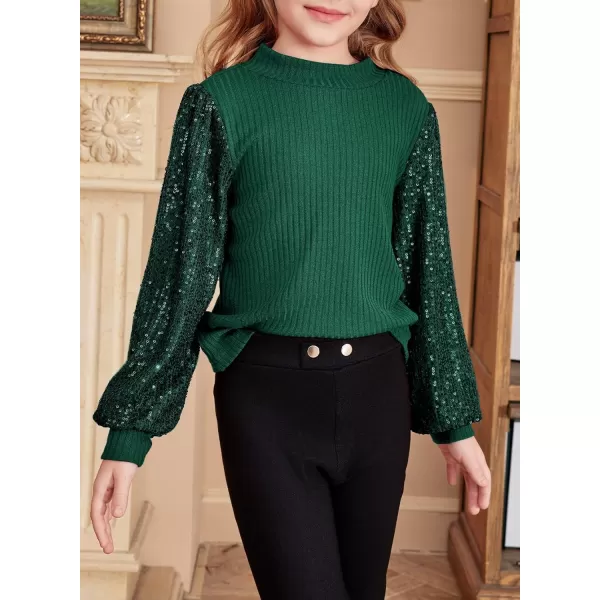 blibean Teen Girls Fall Sparkly Sequin Bloues Kids Glitter Long Sleeve Shirts Size 6-15 Years