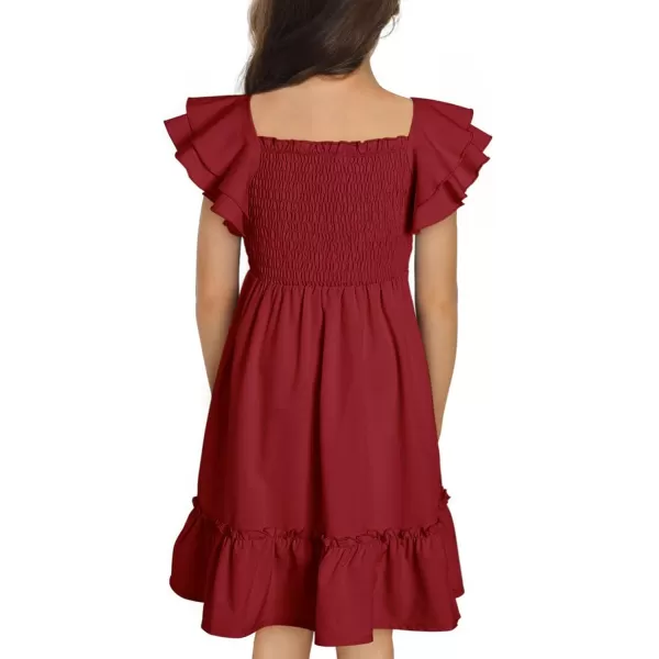 blibean Tween Girls Elegant Ruffle Sleeve Dresses Size 6-15 Years