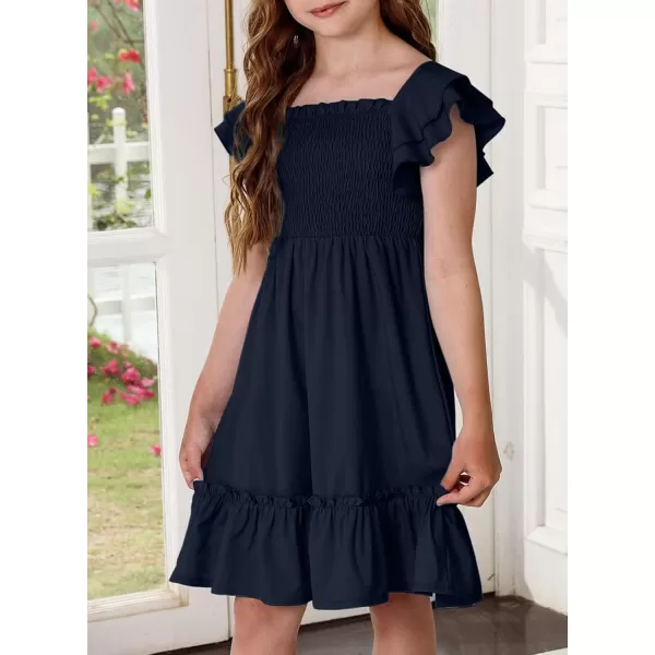 blibean Tween Girls Elegant Ruffle Sleeve Dresses Size 6-15 Years