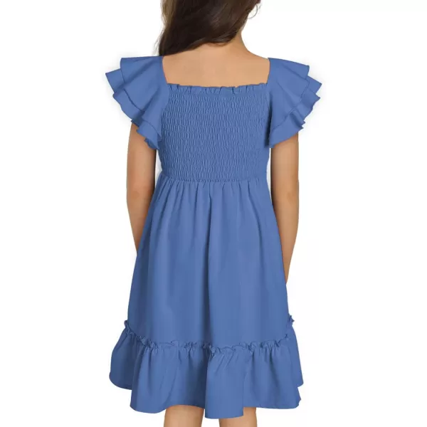 blibean Tween Girls Elegant Ruffle Sleeve Dresses Size 6-15 Years